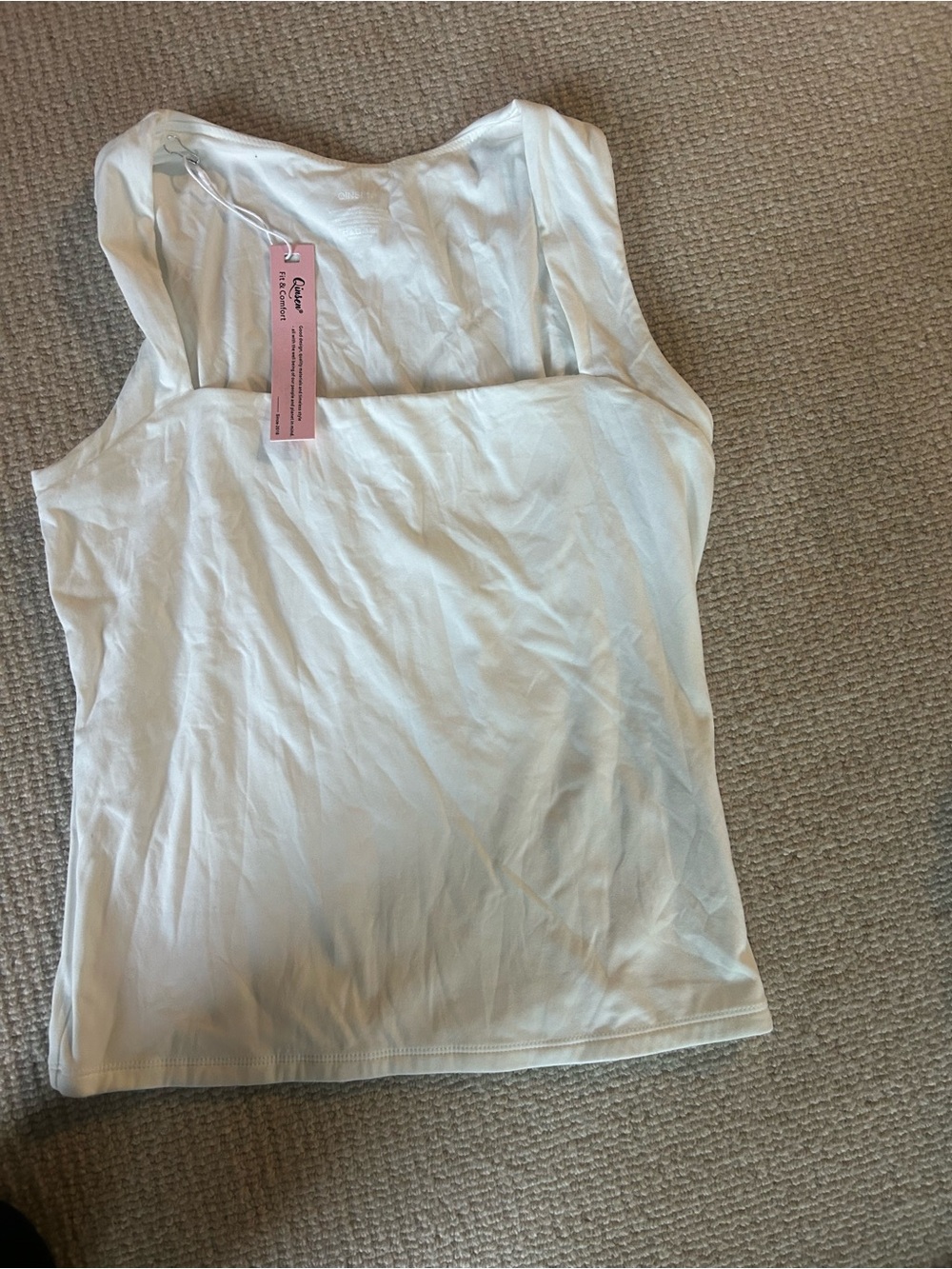 QINSEN Women's Double
Layer Tank Tops Square Neck